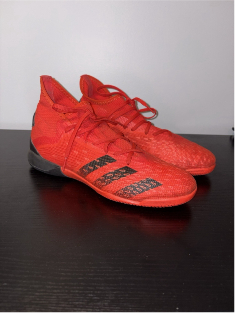 Adidas Predator Freak.3 Indoor Soccer Shoes Red Black Mens Size 10 FY6316